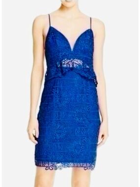 💕Pretty Blue Lace Mini Dress SZ M